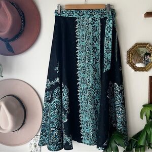 TALBOTS 100% silk wrap midi skirt Women’s SIZE 4‎ tropical vacation resort